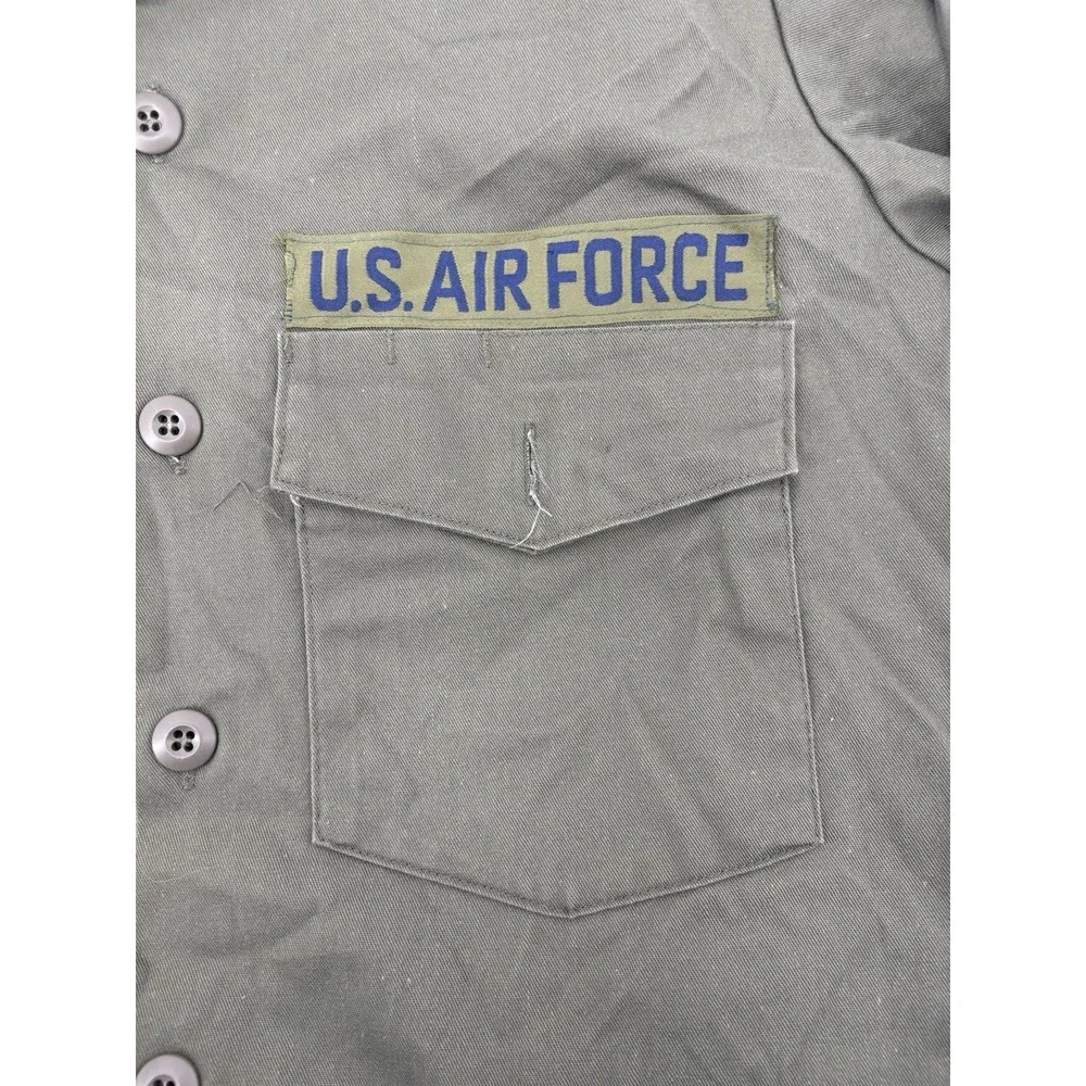 US Air‎ Force OG-507 Utility Shirt Vintage 70s Military Olive Green Vietnam Poly